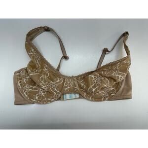 Unbranded Womens Bra Size 36B Brown Floral Lacey Not Padded